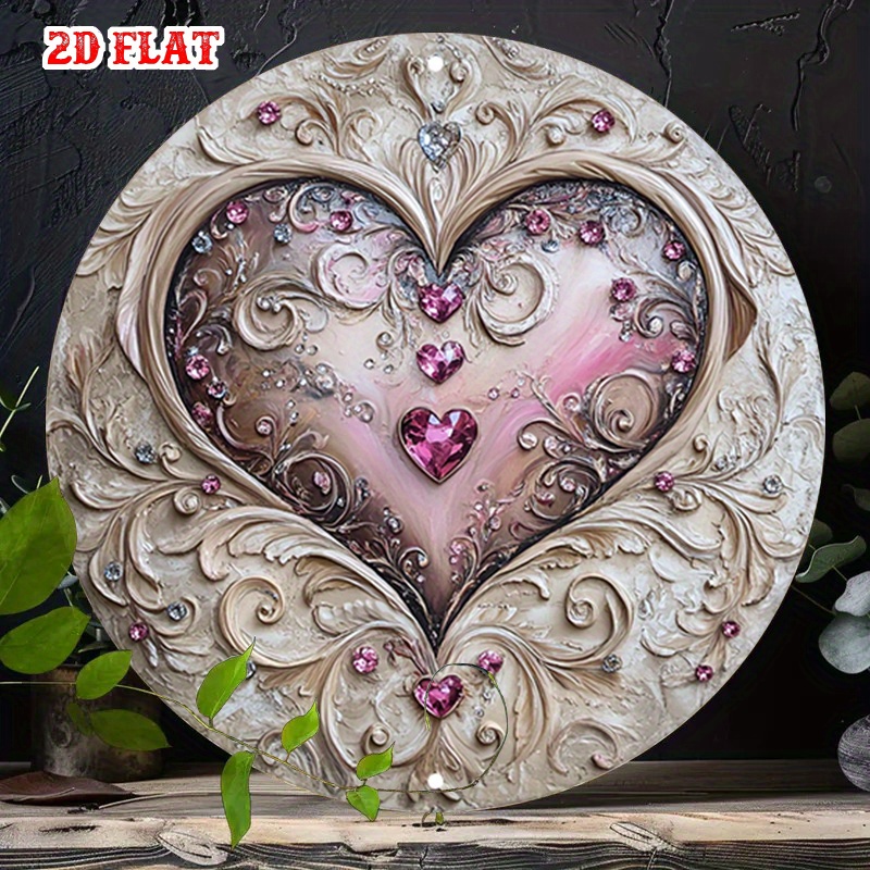 Art Craft Restaurant - Herzförmige Eisen-Wandkunst mit synthetischen Edelsteinen, elegante