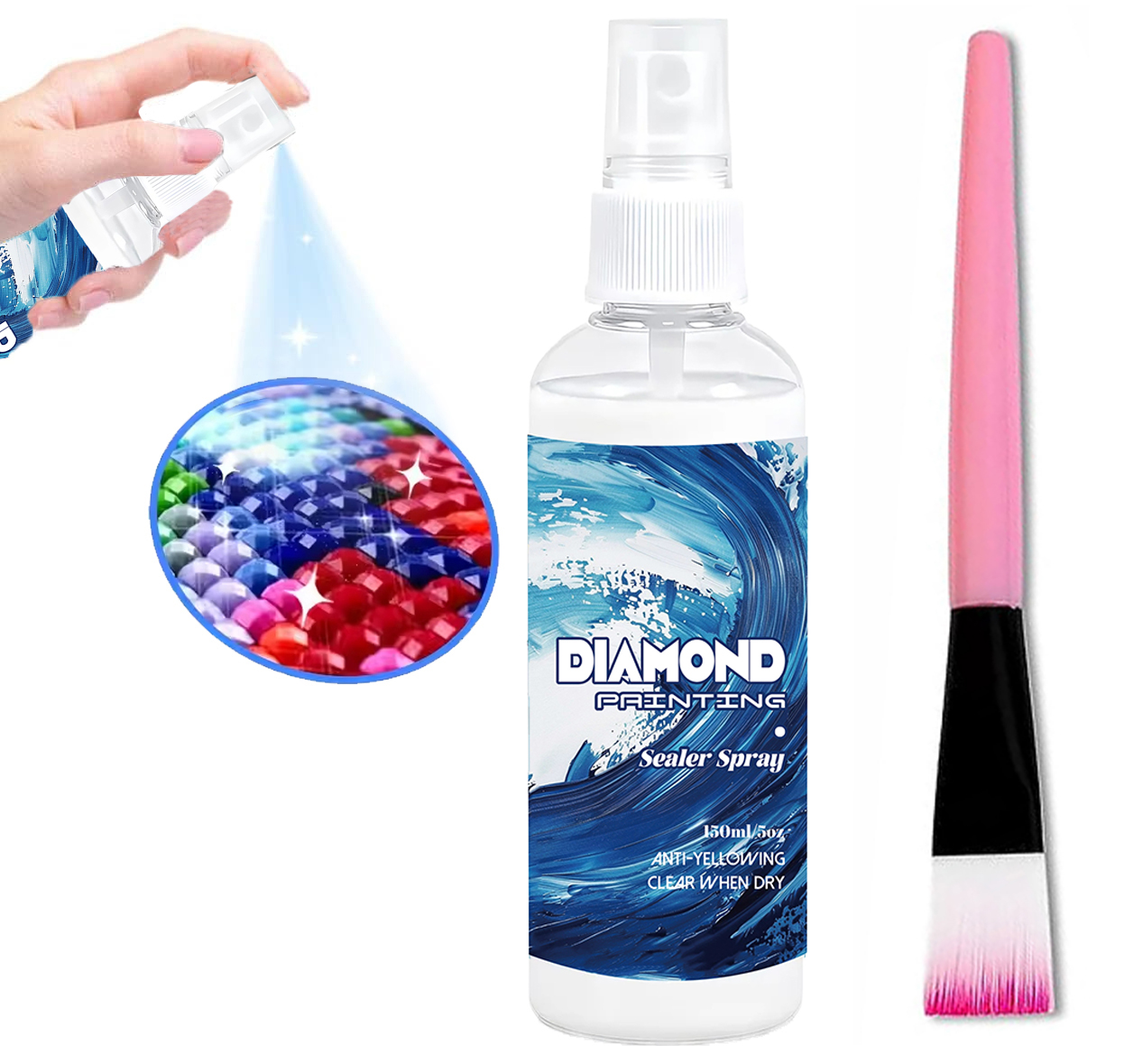 Art Craft Painting - 150ml Diamantmalerei-Versiegelungsspray, Bastelkleber, schnell trocknender, transparenter