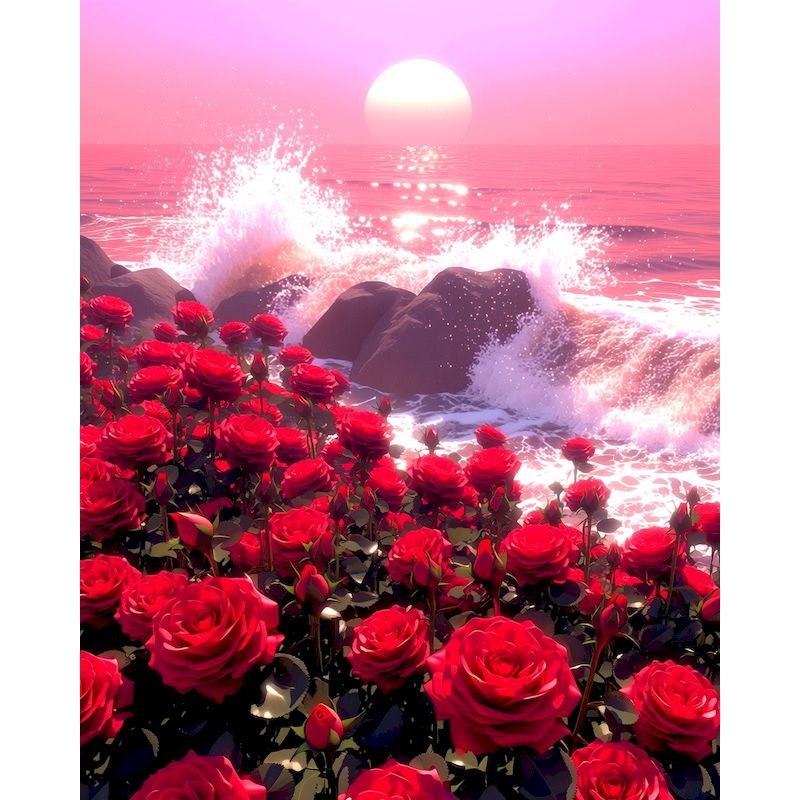 Art Craft Decoration Ideas - GATYZTORY Seaside Rose Malen nach Zahlen,
