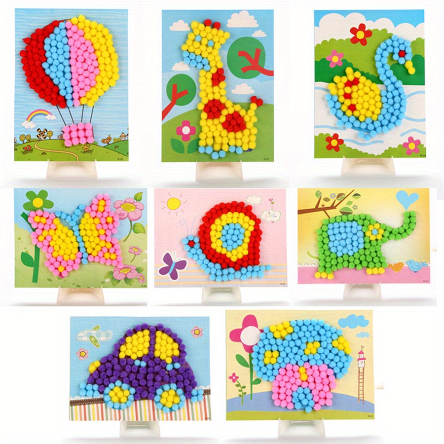 Art Craft Painting - 2 stücke 16x21 cm Bunte Pom-Pom