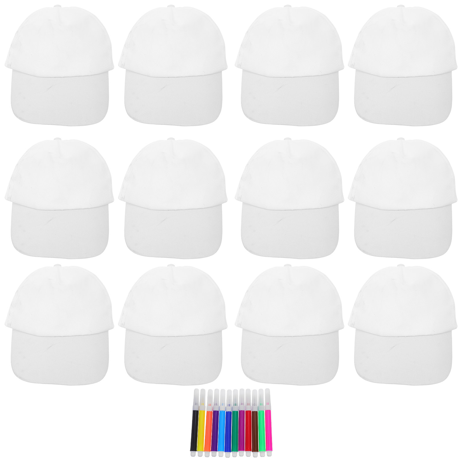 Art Craft Painting - 1 Set Weiße Baseballkappen für Kinder,
