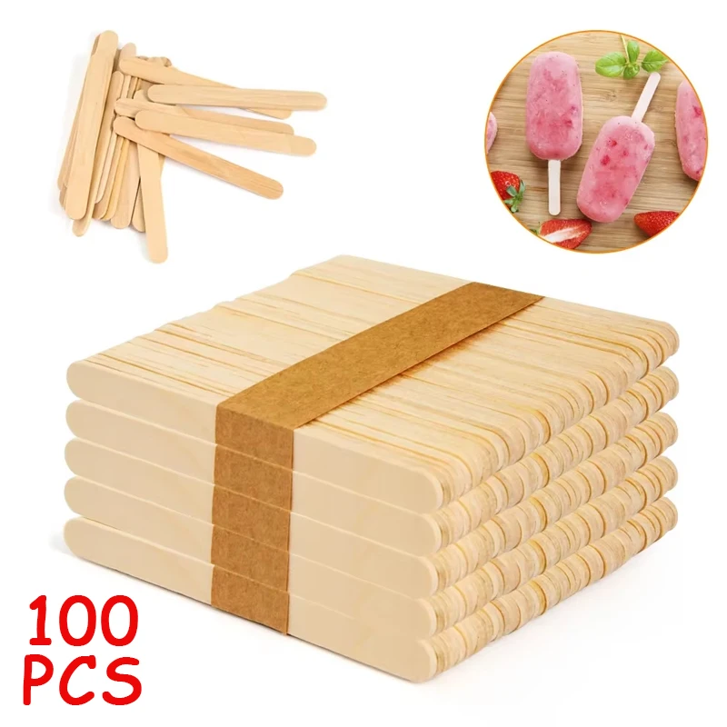 Art Craft With Ice Cream Stick - 100 stücke Eis Popsicle Sticks Holz