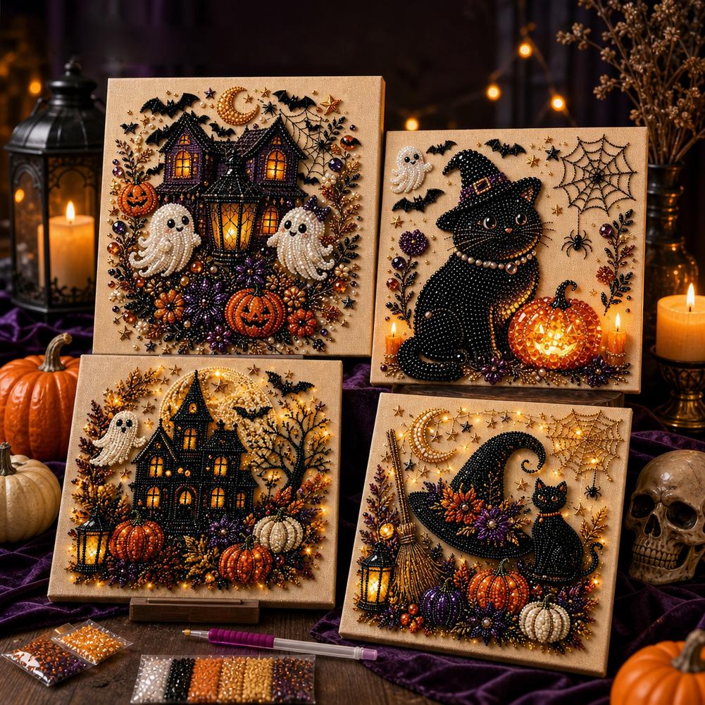 Art Craft Things - Halloween Geist & Kürbis 3D Perlenkunst