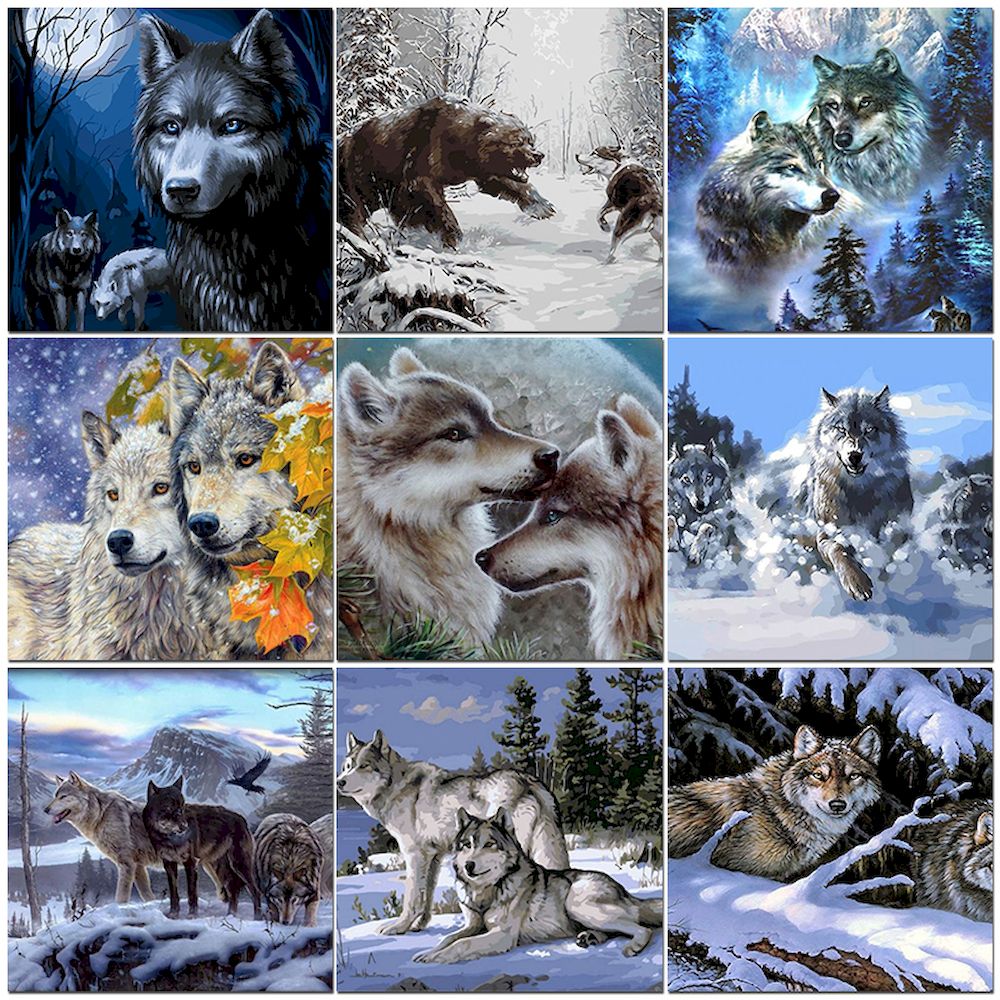 Art Craft Picture - Malen nach Zahlen Wolf Öl Bilder