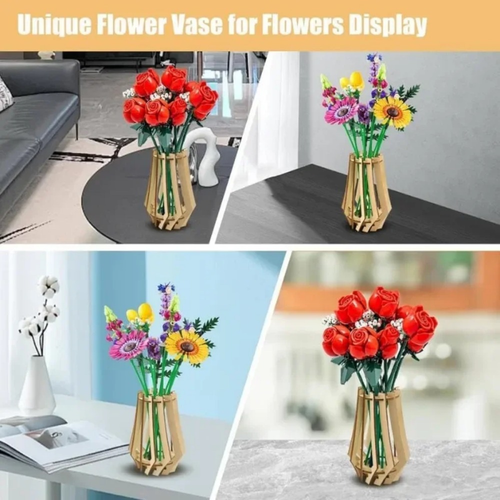 Art Craft Restaurant - 1 Stück Neueste Modelle Holz-Puzzle-Vase Blumenstrauß-Blumentopfständer