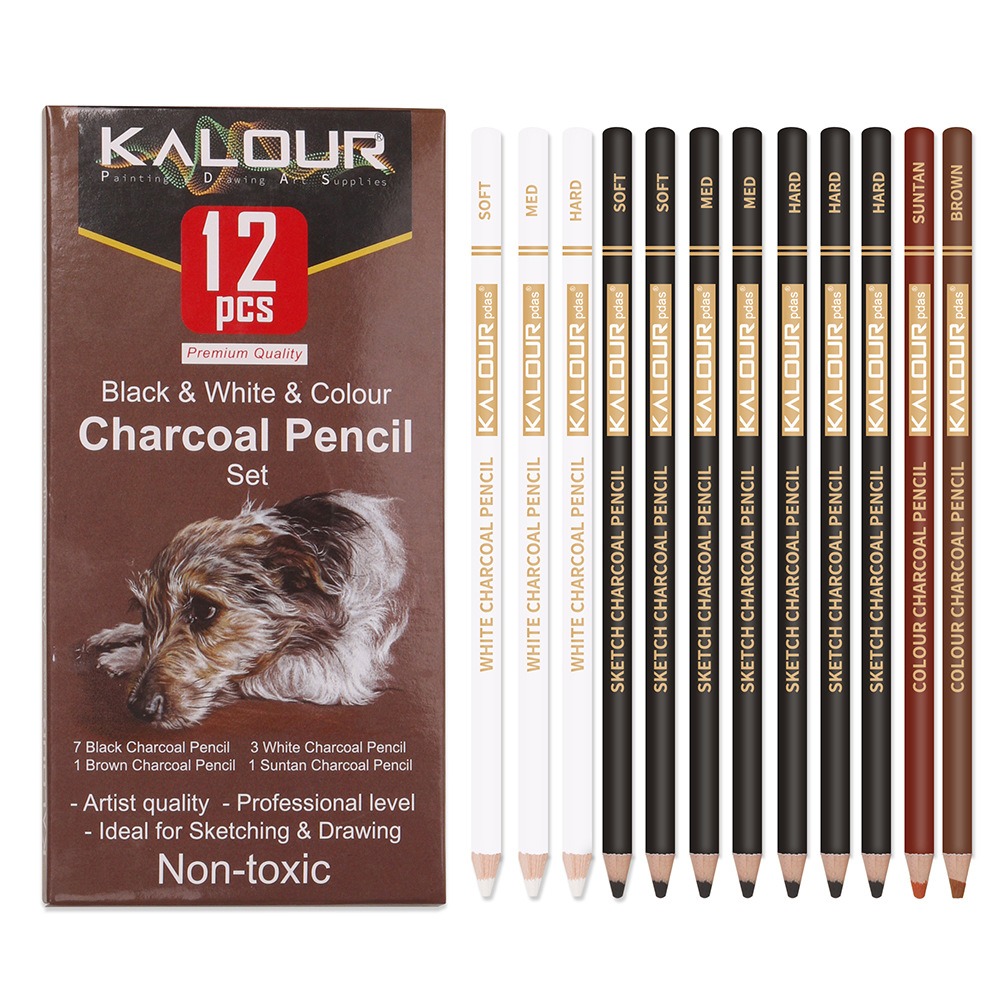 Chalk Pastel Set - KALOUR Buntstifte-Set, professionelles 6/12-teiliges Pastellkreide-Zeichenset zum