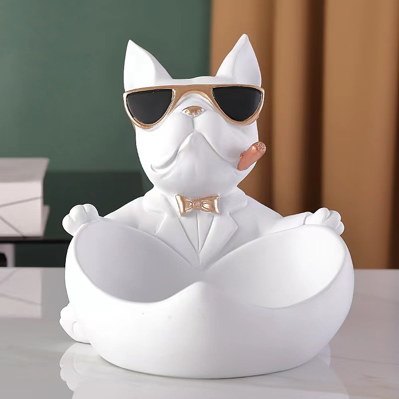 Art And Craft Sunglasses - Coole Hunde-Statue Bulldoggen-Statue Aufbewahrungsbox Tier-Dekoration Kunstharz-Handwerk