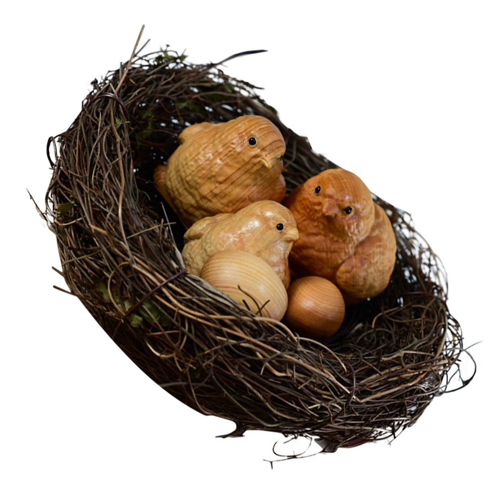 Art Craft Decoration Ideas - 1 Set Kleine Küken-Skulptur aus Naturholz,