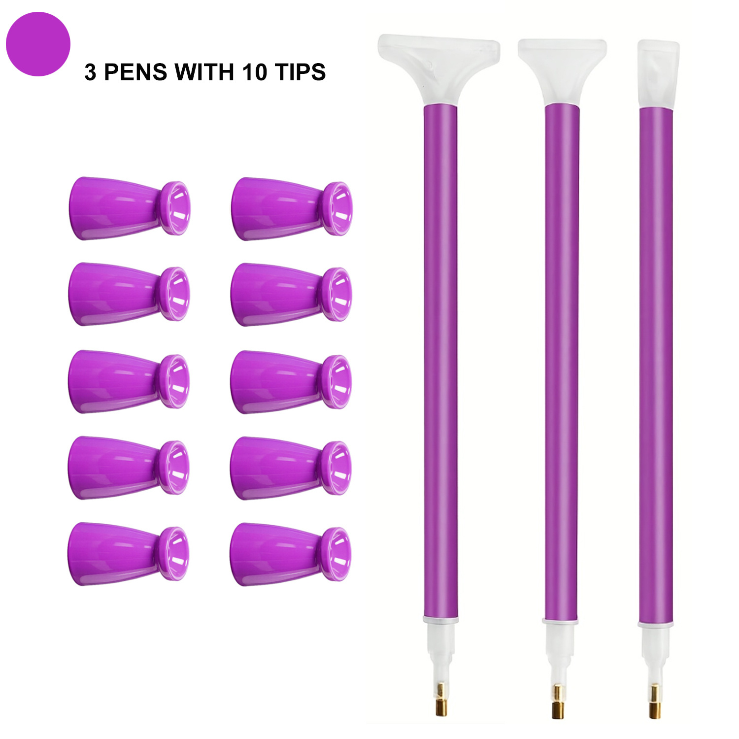 Art Craft Painting - 10 Silikonspitzen & 3 Stifte Diamantmalerei-Stiftset,