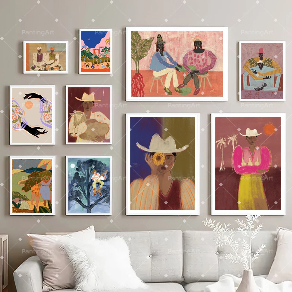 Art Craft Toys - Bohemian Cowboy Disco Martini Leinwandgemälde Abstrakte