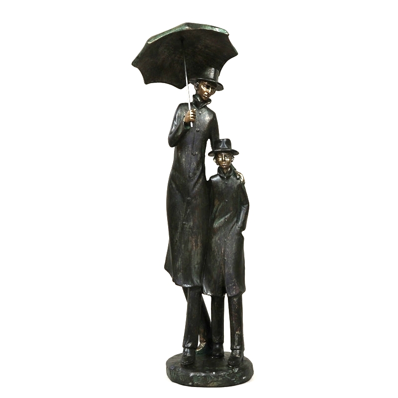 Art And Craft For Father'S Day - Vintage Vater und Sohn Statue handgemachte