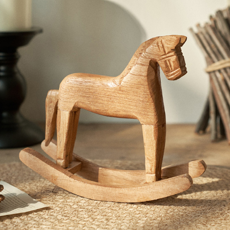 Art Craft Horse - Holzhandwerk Schaukelpferd-Statue Balance-Kunstfiguren Wohndekoration Kinderspielzeug Kleines
