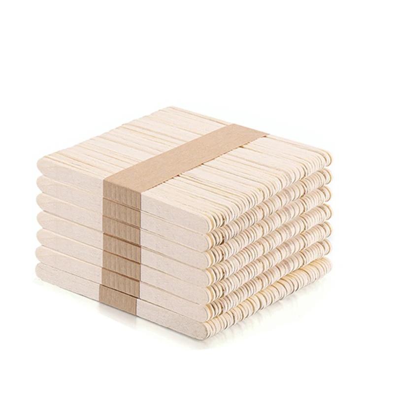 Art Craft With Ice Cream Stick - Eiscreme-Stäbchen 100 Stück Natürliche Holz-Popsicle-Stäbchen Löffel