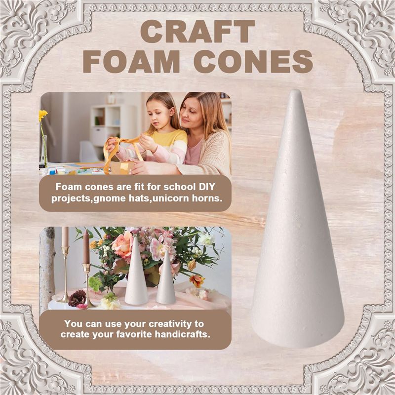 Art Craft Tree - 24er-Pack Schaumstoff-Kegel für Kunst, Handwerk, Weihnachtsbaum,