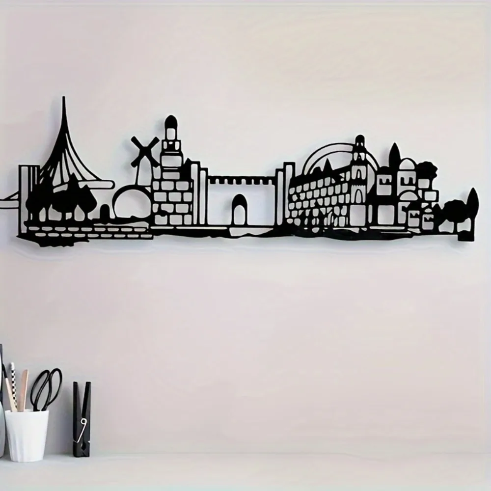 Art & Craft Paper For Kids - CIFBUY Eisen-Wandkunst Jerusalem Skyline Altstadt-Silhouette Davidstern