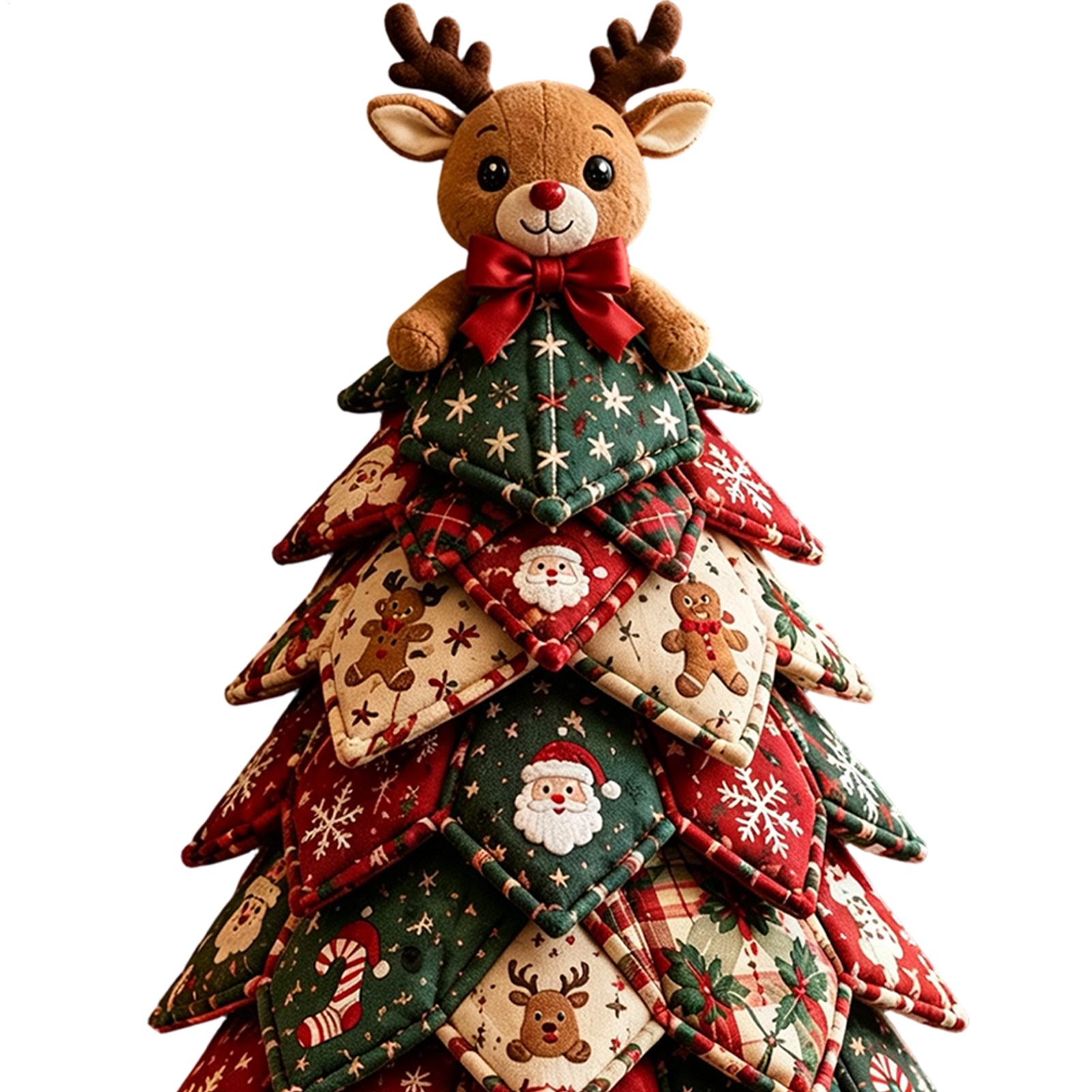 Art Craft Tree - Weihnachts-Quilt-Baum-Bausatz aus Stoff, 3D-Schicht-Handwerksset, Quilting-Set für