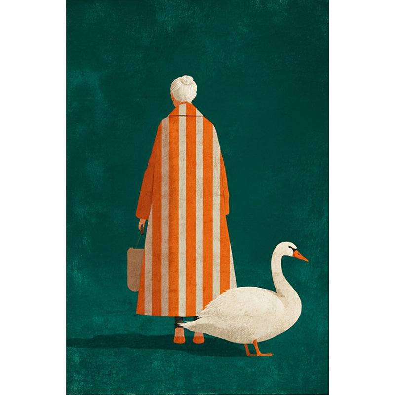 Art Craft Toys - Figur in Orange, Weiß, gestreift, Poster,