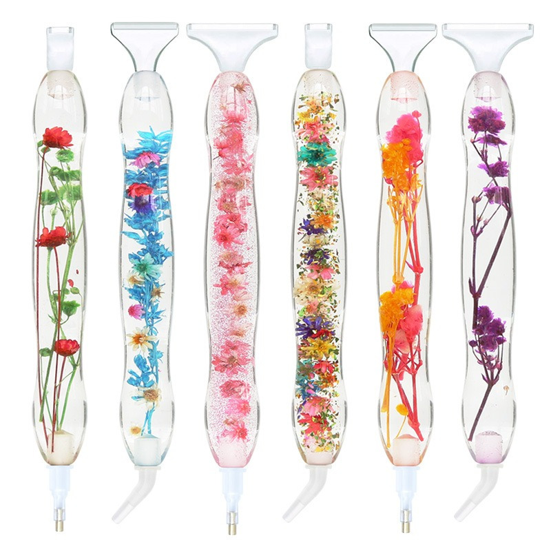 Art Craft Painting - 1 Set Blumendesign Harz 5D Diamant-Malstift,