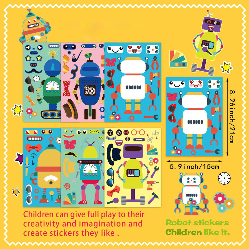 Montieren Sie Roboteraufkleber – Art Craft Toddler Bewertung und Preis