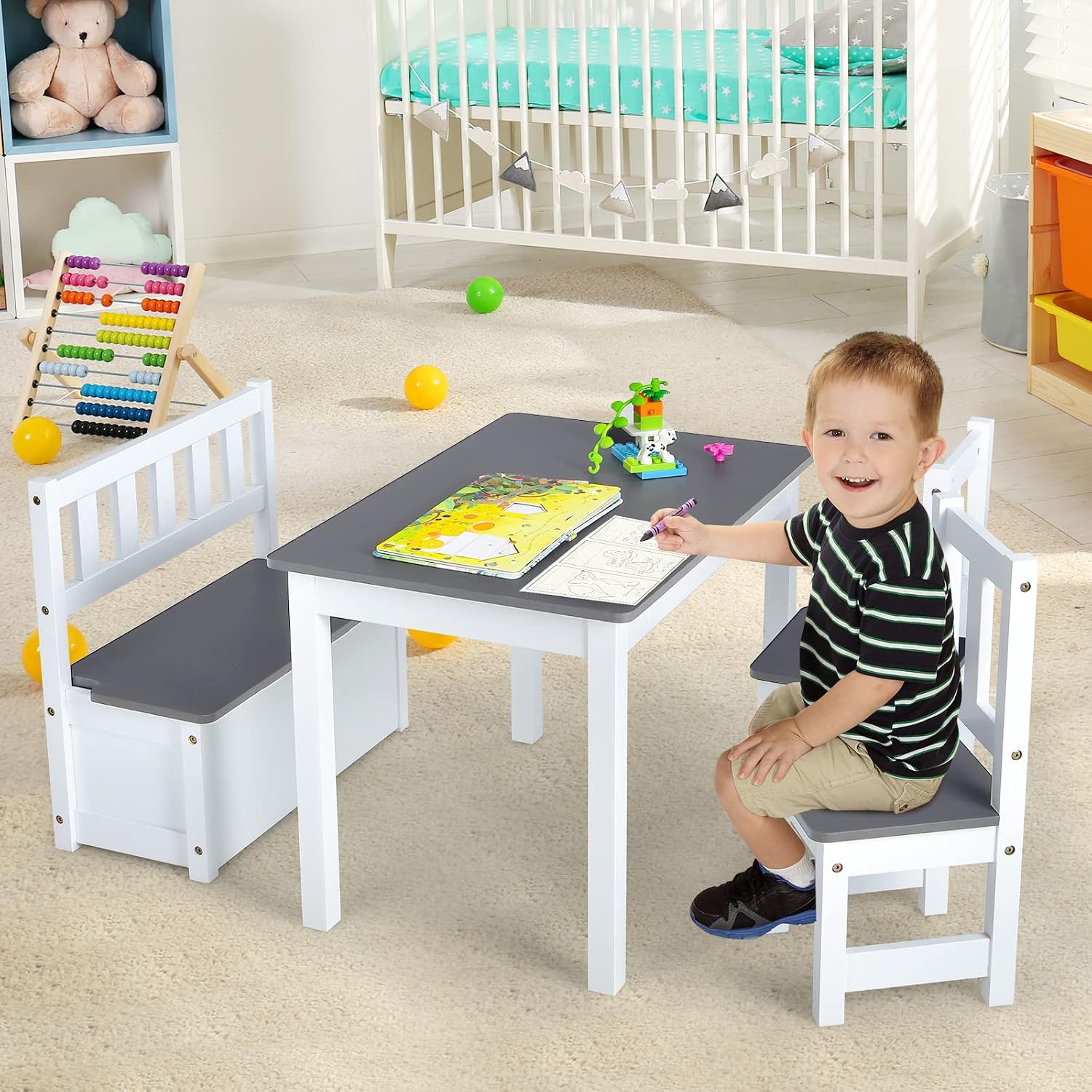 Holztisch- und Stuhlset für Ki – Art Craft Toddler Bewertung und Preis