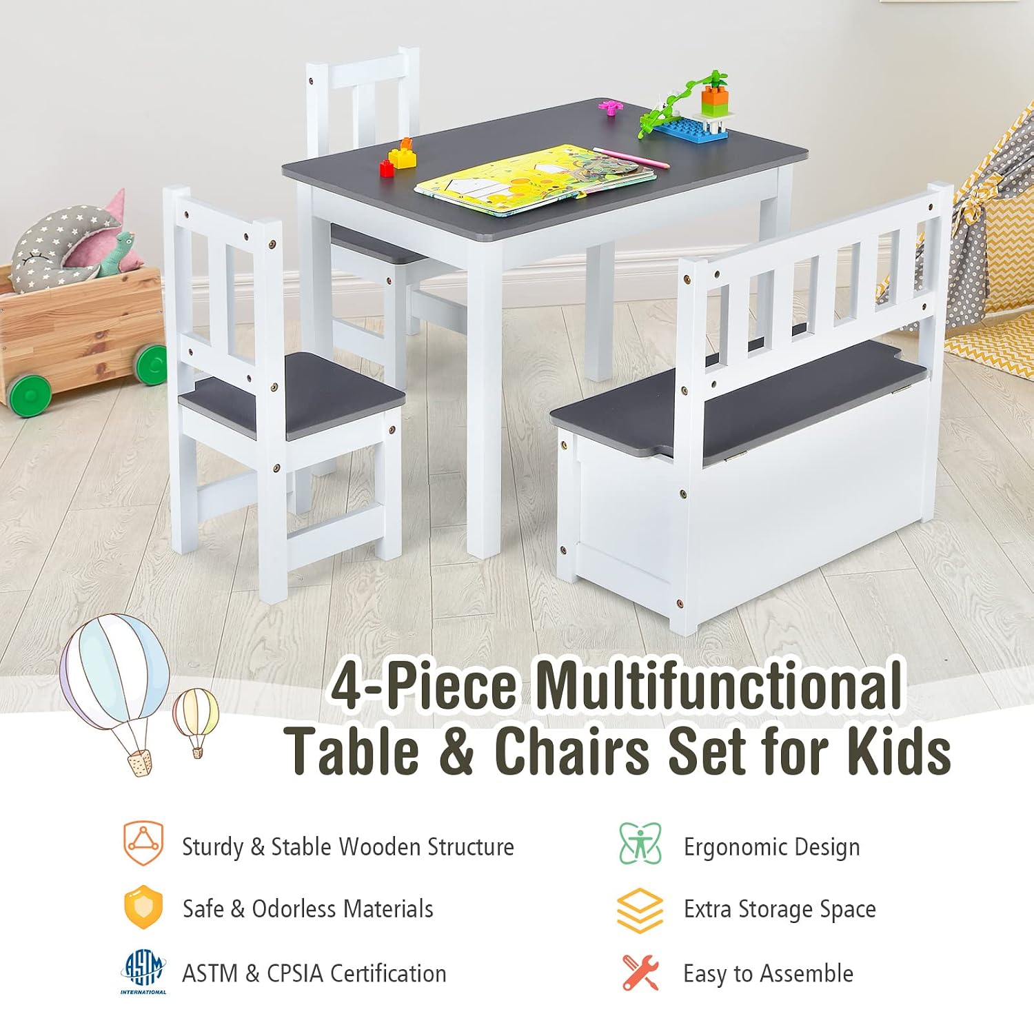 Holztisch- und Stuhlset für Ki – Art Craft Toddler Bewertung und Preis