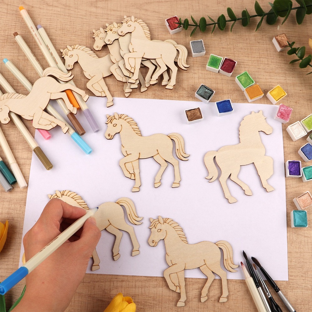 24 Stück Unfertige Pferde-Holz – Art Craft Horse Bewertung und Preis
