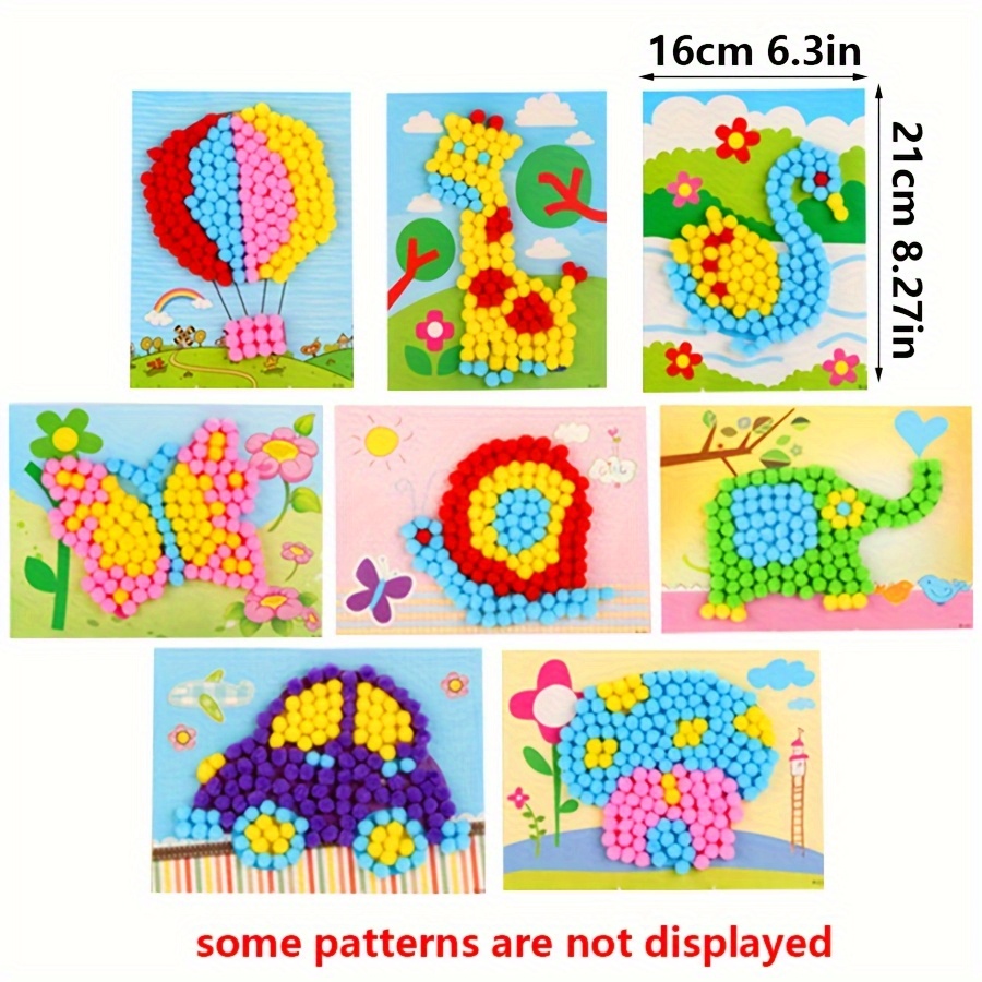 2 stücke 16x21 cm Bunte Pom-Po – Art Craft Painting Bewertung und Preis