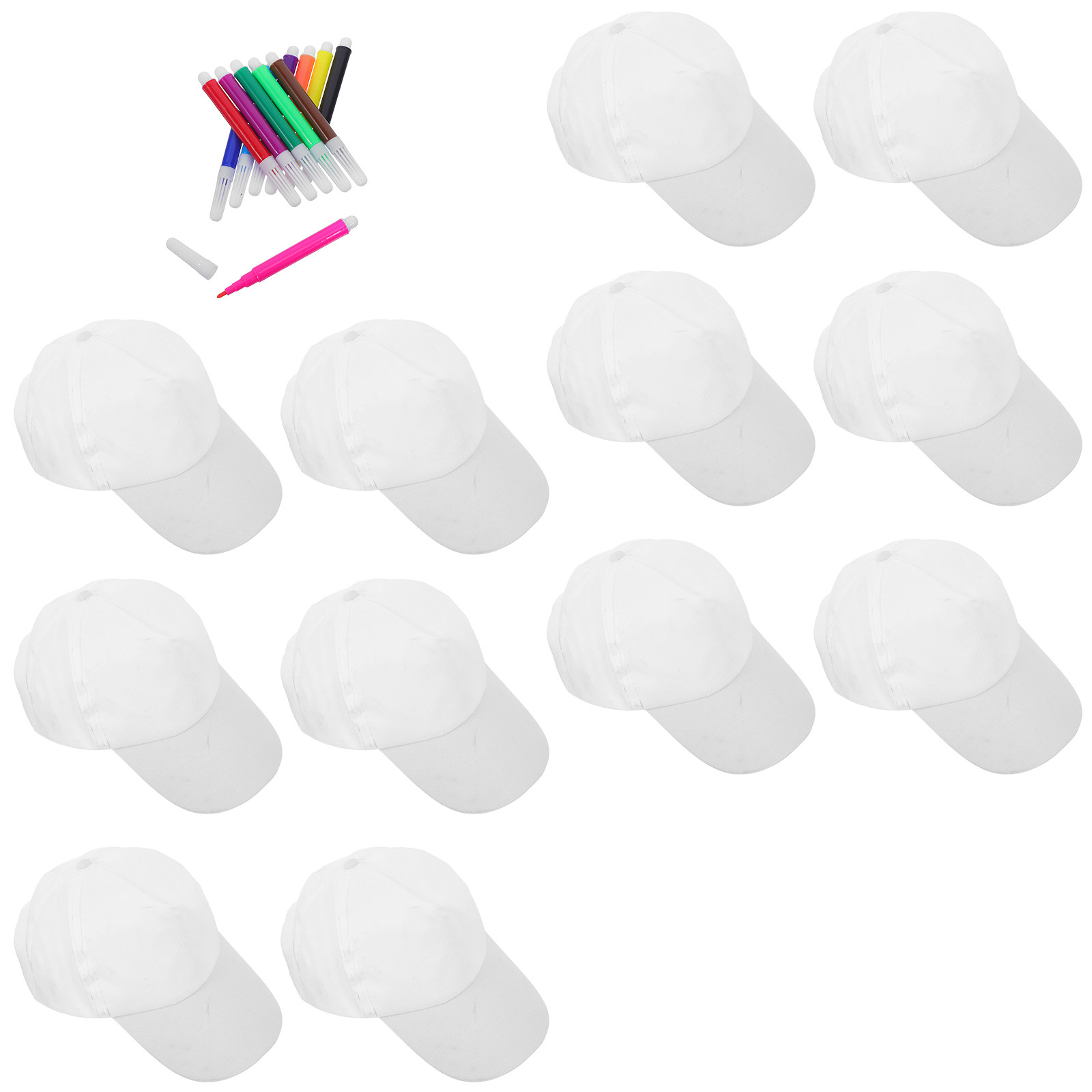 1 Set Weiße Baseballkappen für – Art Craft Painting Bewertung und Preis