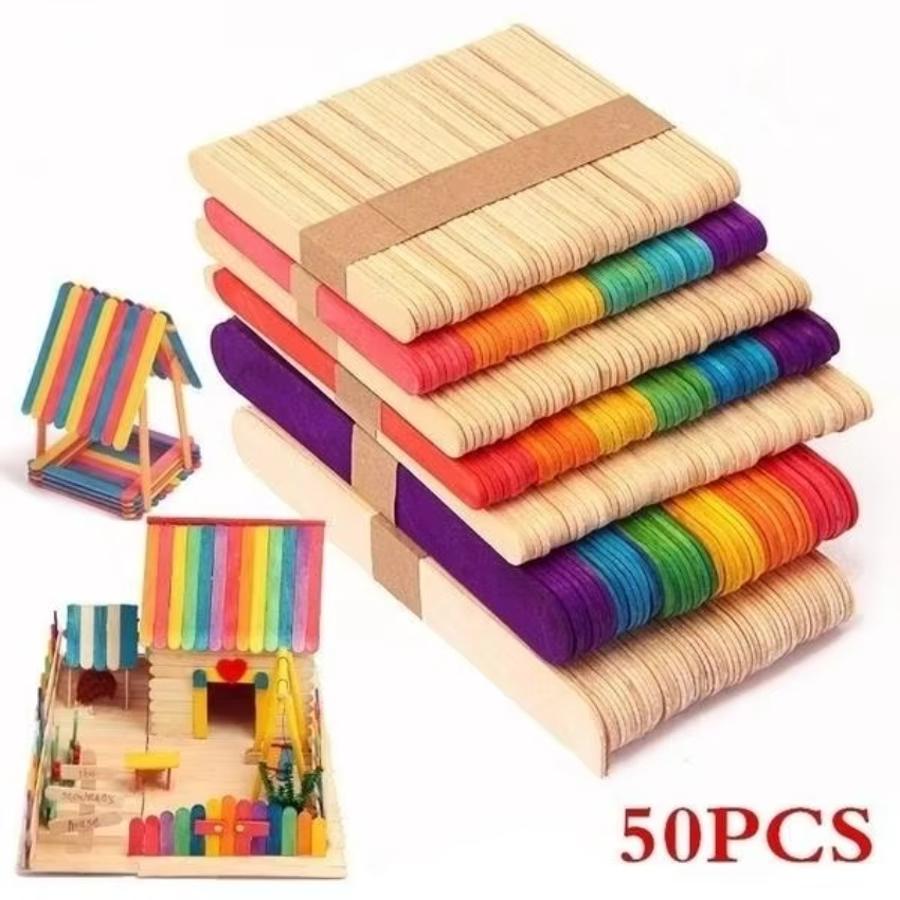 50 Stück Natürliche Farbige Ho – Art Craft With Ice Cream Stick Bewertung und Preis
