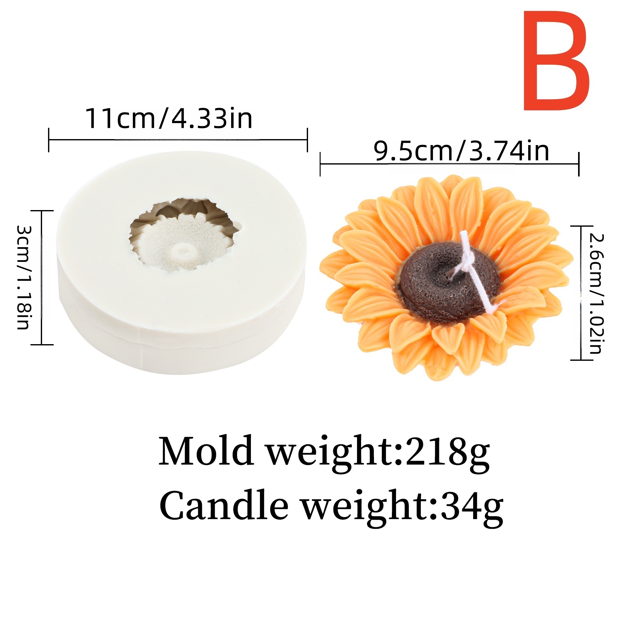 3D Sonnenblume Kerze Form Sili – Art Craft Picture Bewertung und Preis