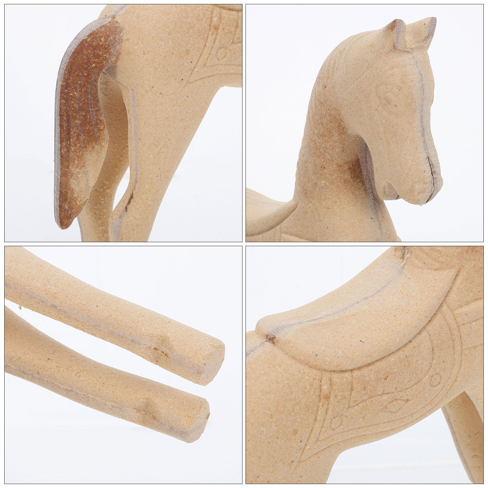 Unvollendete Holzpferd-Schnitz – Art Craft Horse Bewertung und Preis